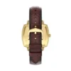 Nick Jonas x Fossil Machine Luxe Blue Vignette Montre à trois aiguilles en cuir croco marron