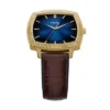 Nick Jonas x Fossil Machine Luxe Blue Vignette Montre à trois aiguilles en cuir croco marron