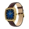 Nick Jonas x Fossil Machine Luxe Blue Vignette Montre à trois aiguilles en cuir croco marron