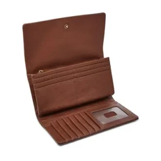 Portefeuille à rabat en cuir RFID Logan