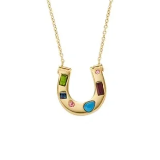 Sutton The Good Luck Collection Collier pendentif fer à cheval en acier inoxydable doré