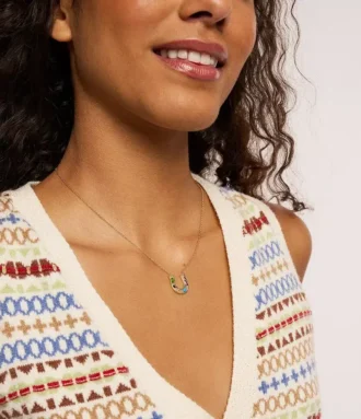Sutton The Good Luck Collection Collier pendentif fer à cheval en acier inoxydable doré